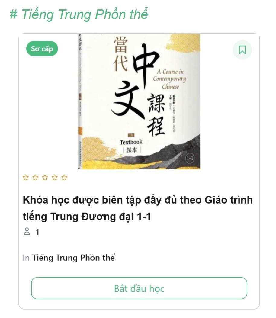 Review khóa học giáo trình tiếng Trung Đương Đại 1 Onllang